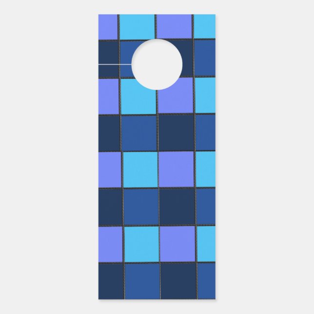 Affichette De Porte Custom  Mosaic Tile & Pixel Grid Pattern (Devant)