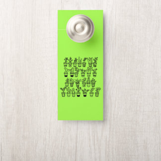 Affichette De Porte Cute Doodle Plants in Pots 