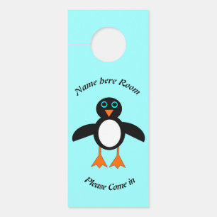 Affichette De Porte Cute Penguin Personnalisé