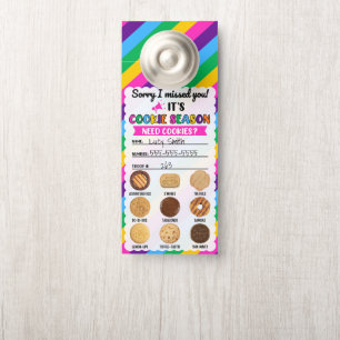 Affichette de porte de cookies à répartition de sc