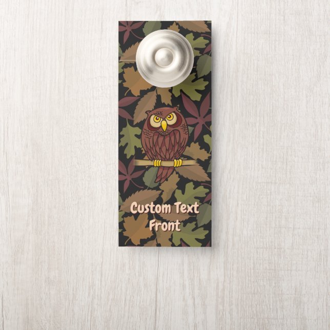 Affichette de porte de dessin de Owl (Sur le bouton)