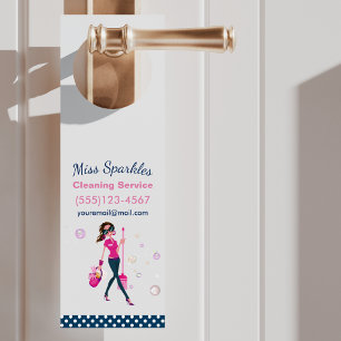 Affichette de porte de femme de ménage tendance