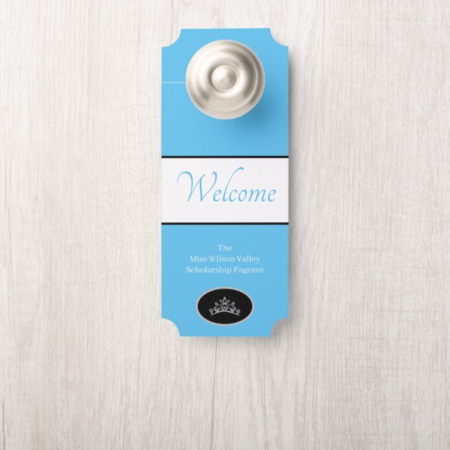 Affichette de porte de la couronne Pageant Bienven (Sur le bouton)