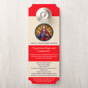 Affichette de porte de l'église religieuse