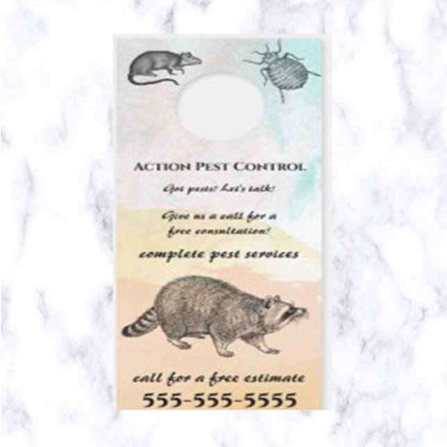 Affichette de porte de lutte antiparasitaire modif (What a great way to advertise your pest control business!)