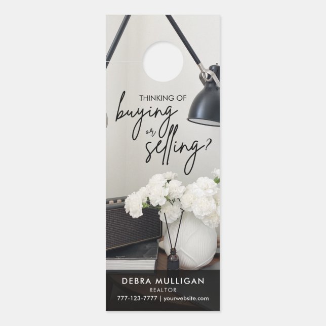 Affichette de porte de marketing immobilier modern (Devant)