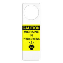 affichette de porte de migraine de précaution