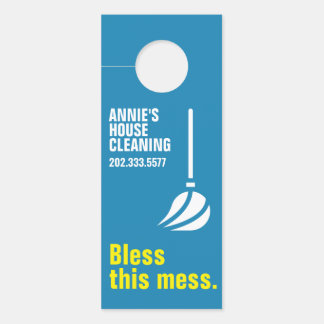 Affichette de porte de nettoyage de maison