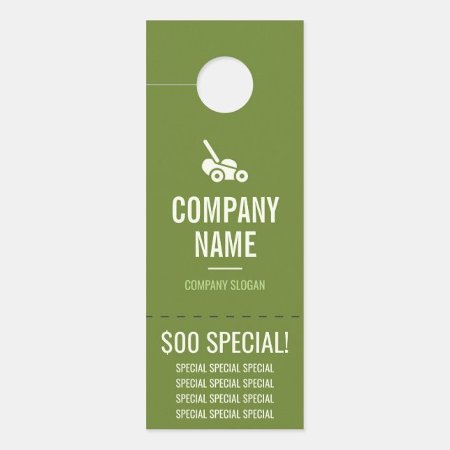 Affichette de porte de soins de pelouse (Devant)