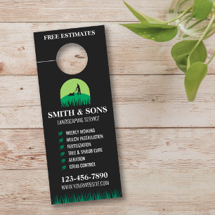 Affichette de porte de soins de pelouse Affichette