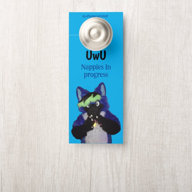 Affichette de porte de Sora nappy (Sur le bouton)