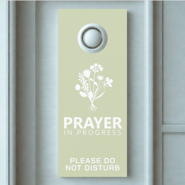 Affichette de porte De Texte De Prière Personnalis (Modern custom prayer time do not disturb door hanger)