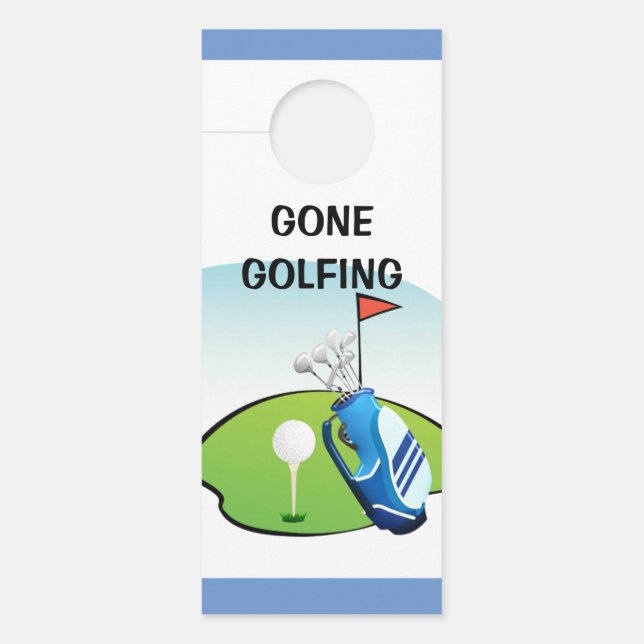 Affichette De Porte Dessin animé Golf parti conçu (Devant)