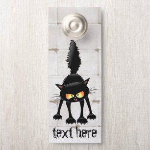 Affichette De Porte Dessin de Funny Fierce Black Cat