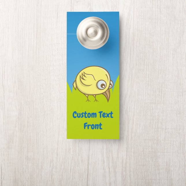 Affichette De Porte Dessin d'oiseau jaune (Sur le bouton)