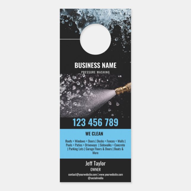 Affichette De Porte Deux langues Lave-pression Lave-linge (Devant)