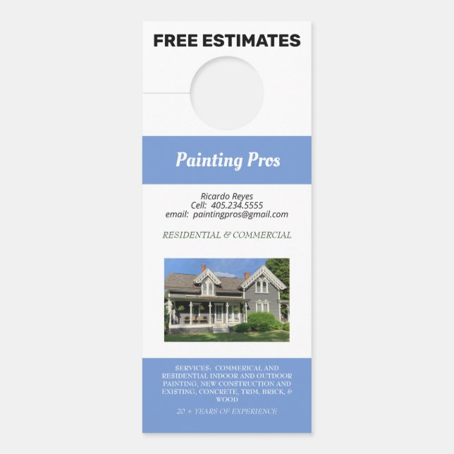 Affichette De Porte Deux photos Peinture résidentielle et commerciale  (Devant)