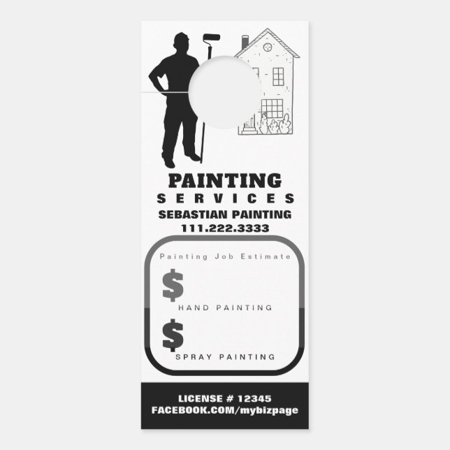 Affichette De Porte *~* Devis Estimation Maison Extérieur Peinture QR (Devant)