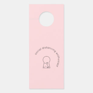 Affichette De Porte Distances sociales Introduction Cat Humour minimal