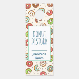Affichette De Porte DoNut Disturb Funny Pun Donut Motif
