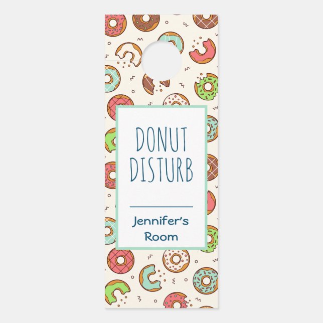 Affichette De Porte DoNut Disturb Funny Pun Donut Motif (Devant)