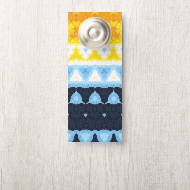 Affichette De Porte Drapeau de fierté Boho Groovy Géométrique Abstrait (Sur le bouton)