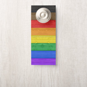 Affichette De Porte Drapeau de fierté gay inclusif SlipperyJoe's à tex