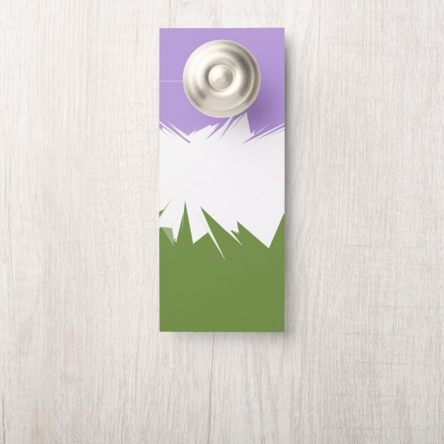 Affichette De Porte Drapeau de fierté Genderqueer abstrait ZigZag épic (Sur le bouton)