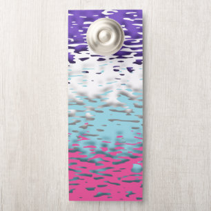 Affichette De Porte Drapeau de fierté multisexuel funky trippy ondulé