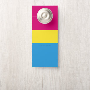 Affichette De Porte Drapeau de fierté pansexuelle SlipperyJoe rose amb