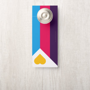 Affichette De Porte Drapeau de fierté polyamoureuse tricolore de Slipp