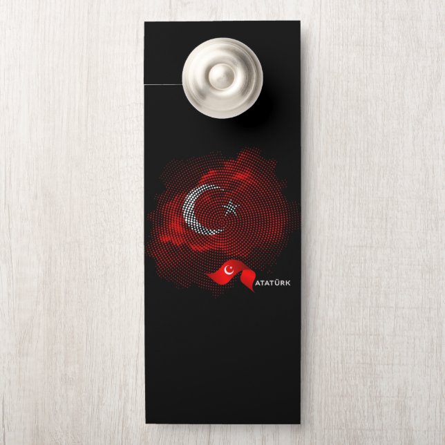 Affichette De Porte Drapeau de la Turquie (Sur le bouton)