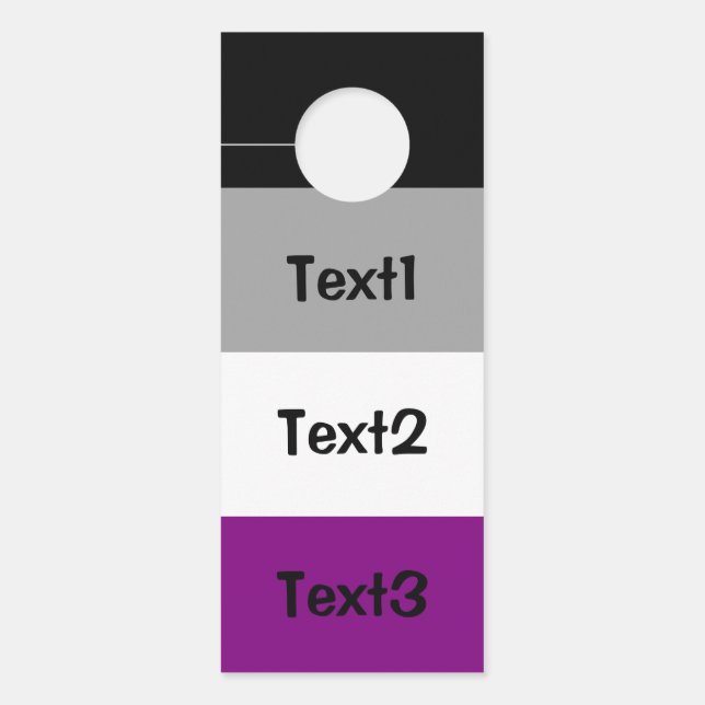 Affichette De Porte Drapeau de l'Asexuality Pride (Devant)