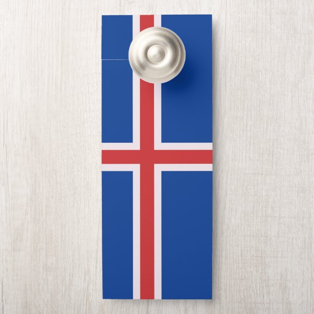 Affichette De Porte Drapeau de l'Islande (Sur le bouton)
