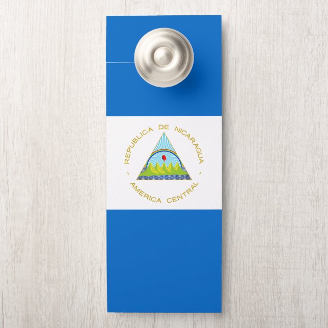 Affichette De Porte Drapeau du Nicaragua (Sur le bouton)