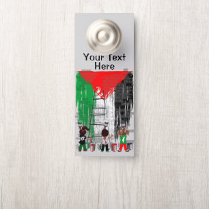 Affichette De Porte Drapeau palestinien peint par des enfants de Gaza
