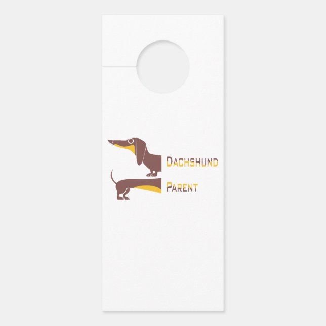 Affichette De Porte Drôle mignon dachshund pour parent chien long (Devant)