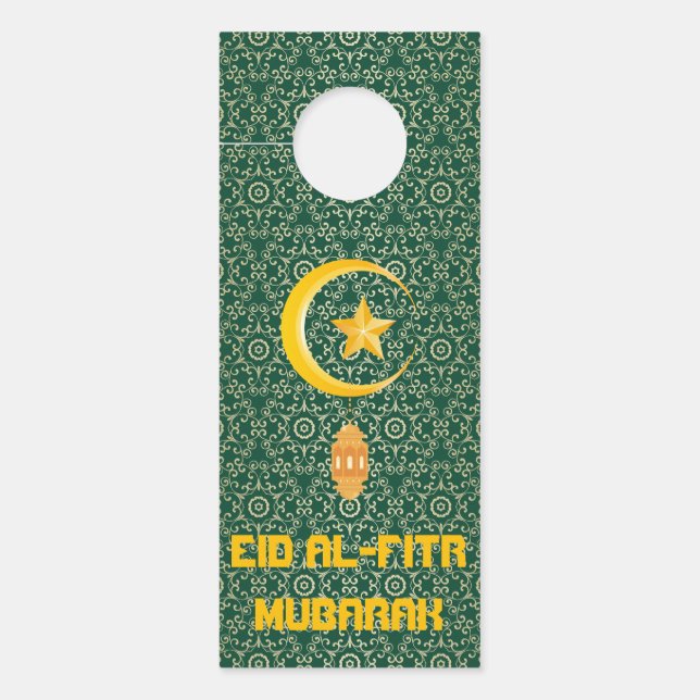 Affichette De Porte Eid al Fitr Moubarak Ramadan Kareem Moon Star (Devant)