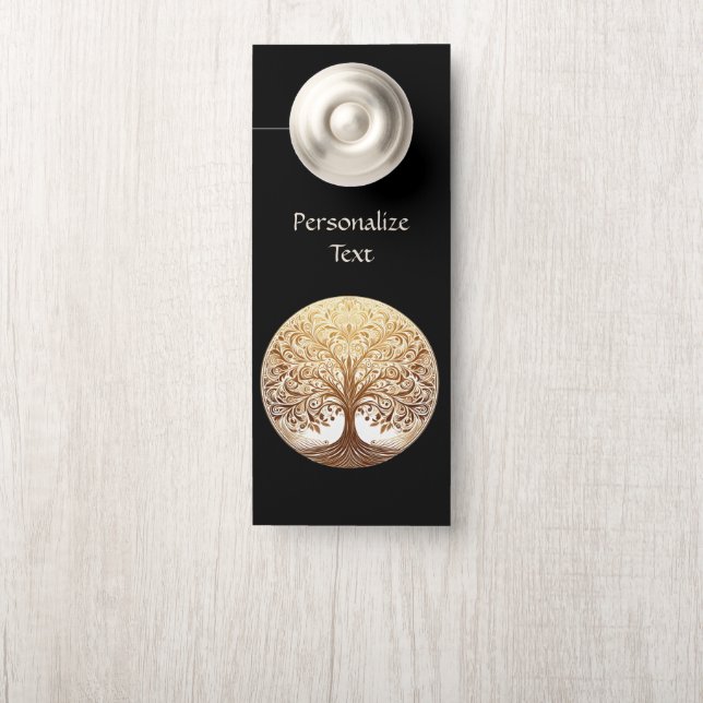 Affichette De Porte Elegant Gold Tree of Life Spiritual Zen  (Sur le bouton)