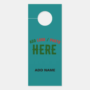 AFFICHETTE DE PORTE ÉLÉGANT MODERNE PERSONNALISÉ TURQUOISE VERT VÉRIFI
