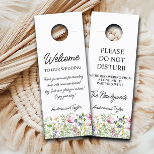 Affichette De Porte Élégante calligraphie Floral Mariage invité