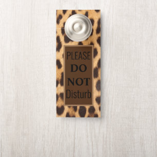 Affichette De Porte empreinte de léopard girly chic ne dérange pas
