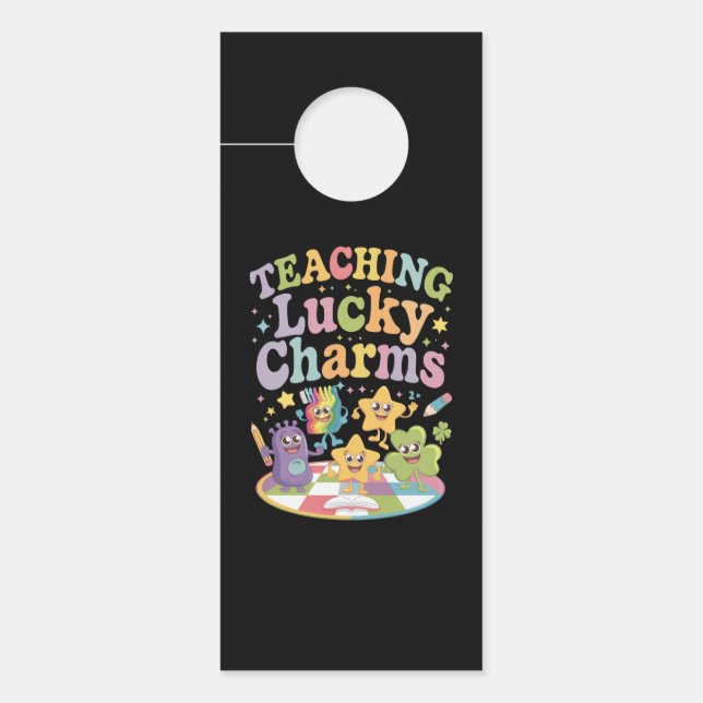 Affichette De Porte Enseignement Lucky Charms Enseignant St Patricks D (Devant)