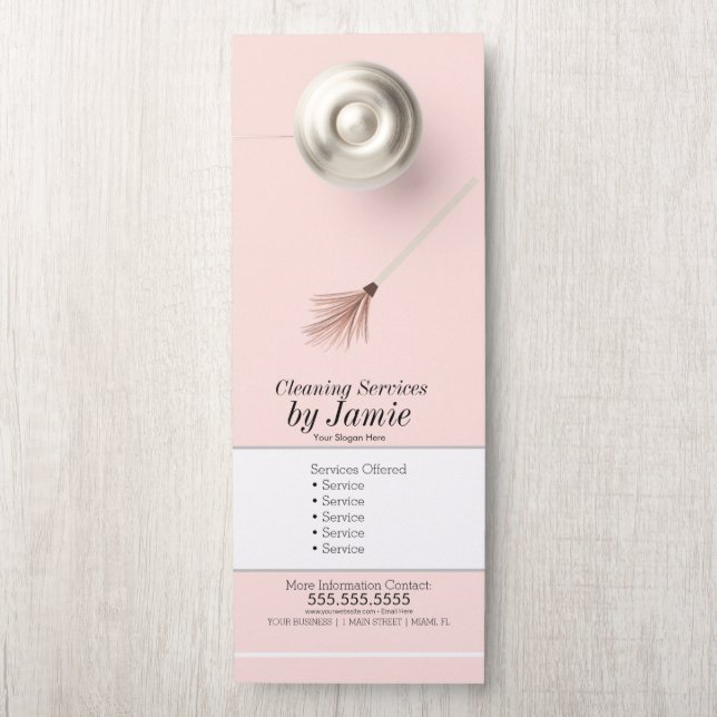 Affichette De Porte Entreprise de service de nettoyage  (Sur le bouton)