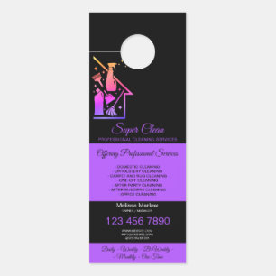 Affichette De Porte Entretien de la maison Nettoyage de la femme de mé