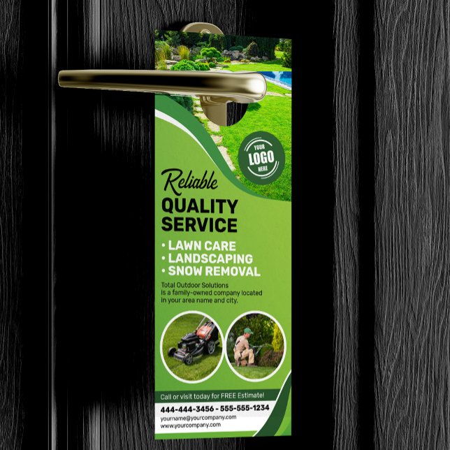 Affichette De Porte Entretien de la pelouse Aménagement du moulage du  (Créateur téléchargé)