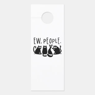 Affichette De Porte Ew Les Gens Sont Drôles, Chats Noirs Meowy