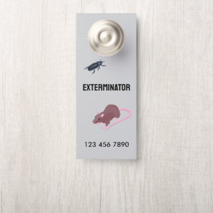 Affichette De Porte Exterminateur de ravageurs rongeurs QR