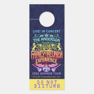 Affichette De Porte Family Reunion Band Retro les années 70 Concert Lo