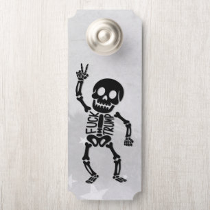 Affichette De Porte FDT Trump Funny Anti Trump Skeleton